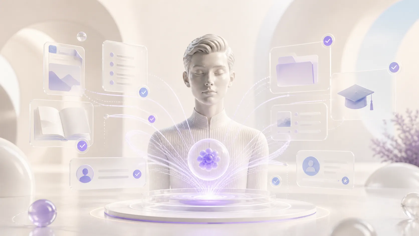 Documents, projects, and data organized around a digital profile's knowledge core